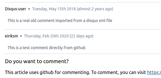 Disqus and Github side by side